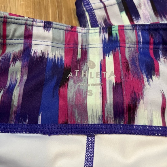 Athleta Legging Small Womens Purple Pink Back Zip Pocket Cropped Yoga 438851 - Picture 2 of 7
